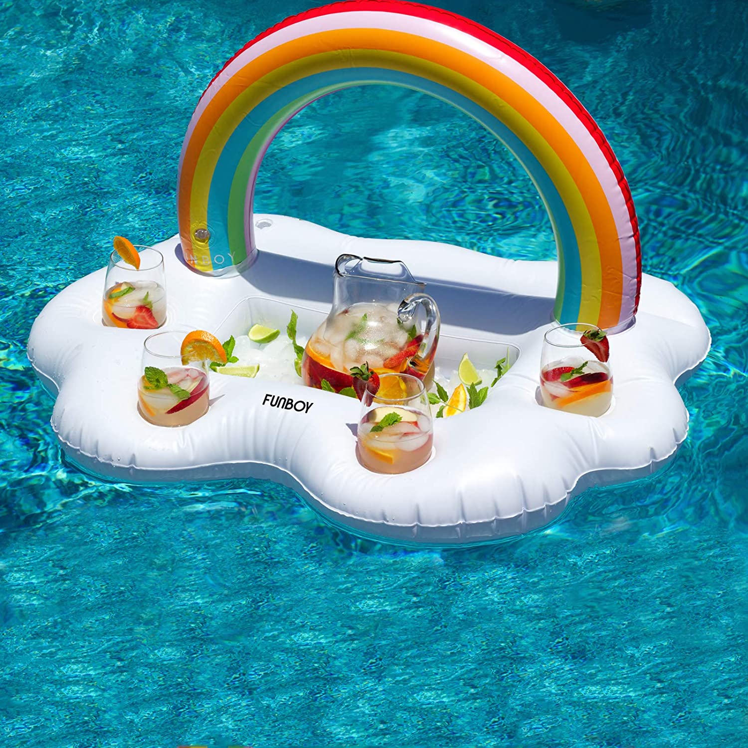 Inflatable Rainbow Cloud Drink Holder