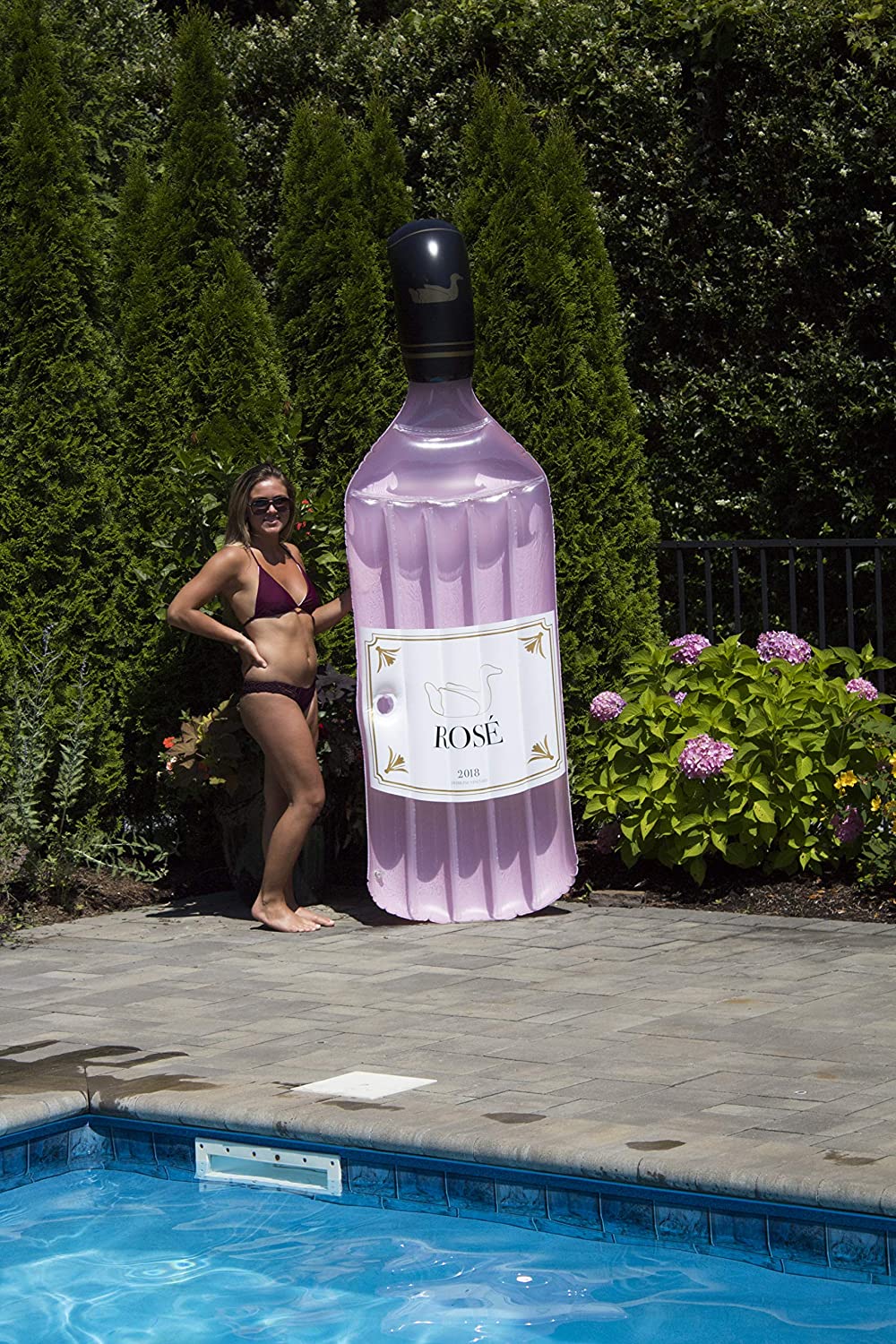  Inflatable Rose Wine Bottle Pool Float