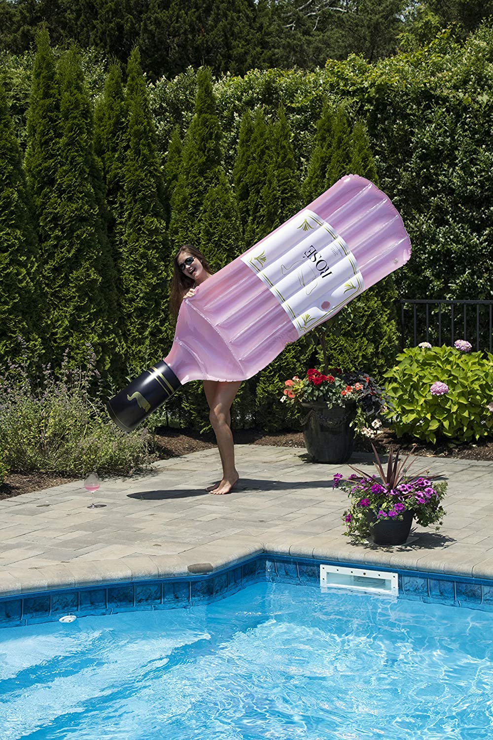  Inflatable Rose Wine Bottle Pool Float