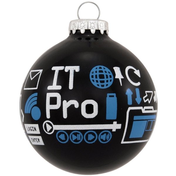 IT Pro Black Glass Ornament