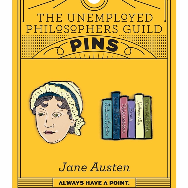 Jane Austen and Books Enamel Pin Set