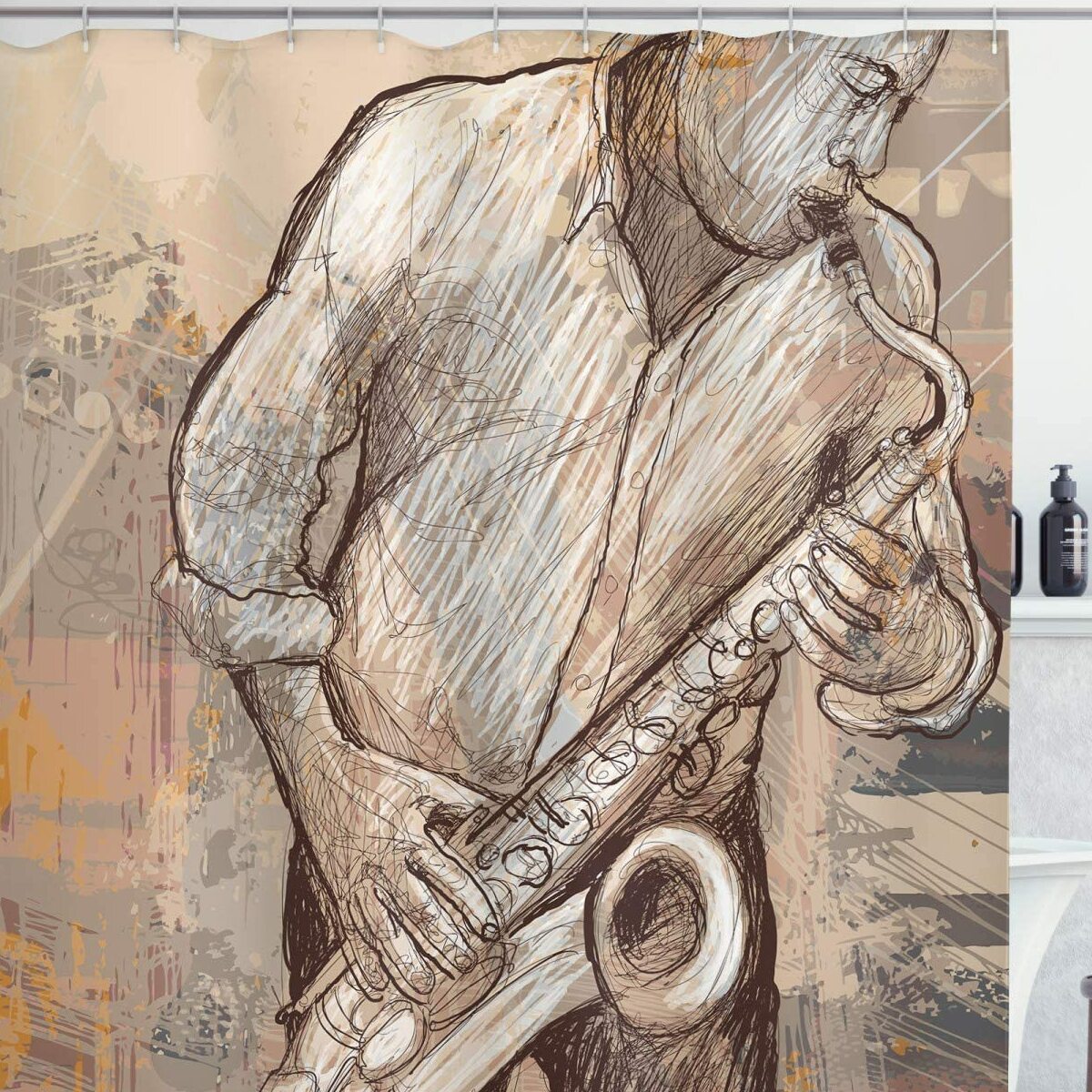 Jazz Musician Shower Curtain