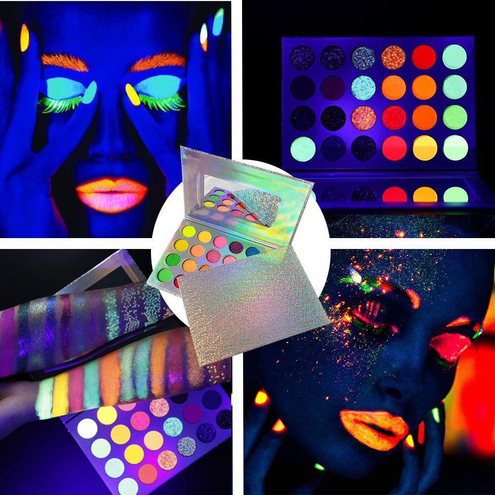 Kalolary Glow in the Dark Neon Eyeshadow Palette