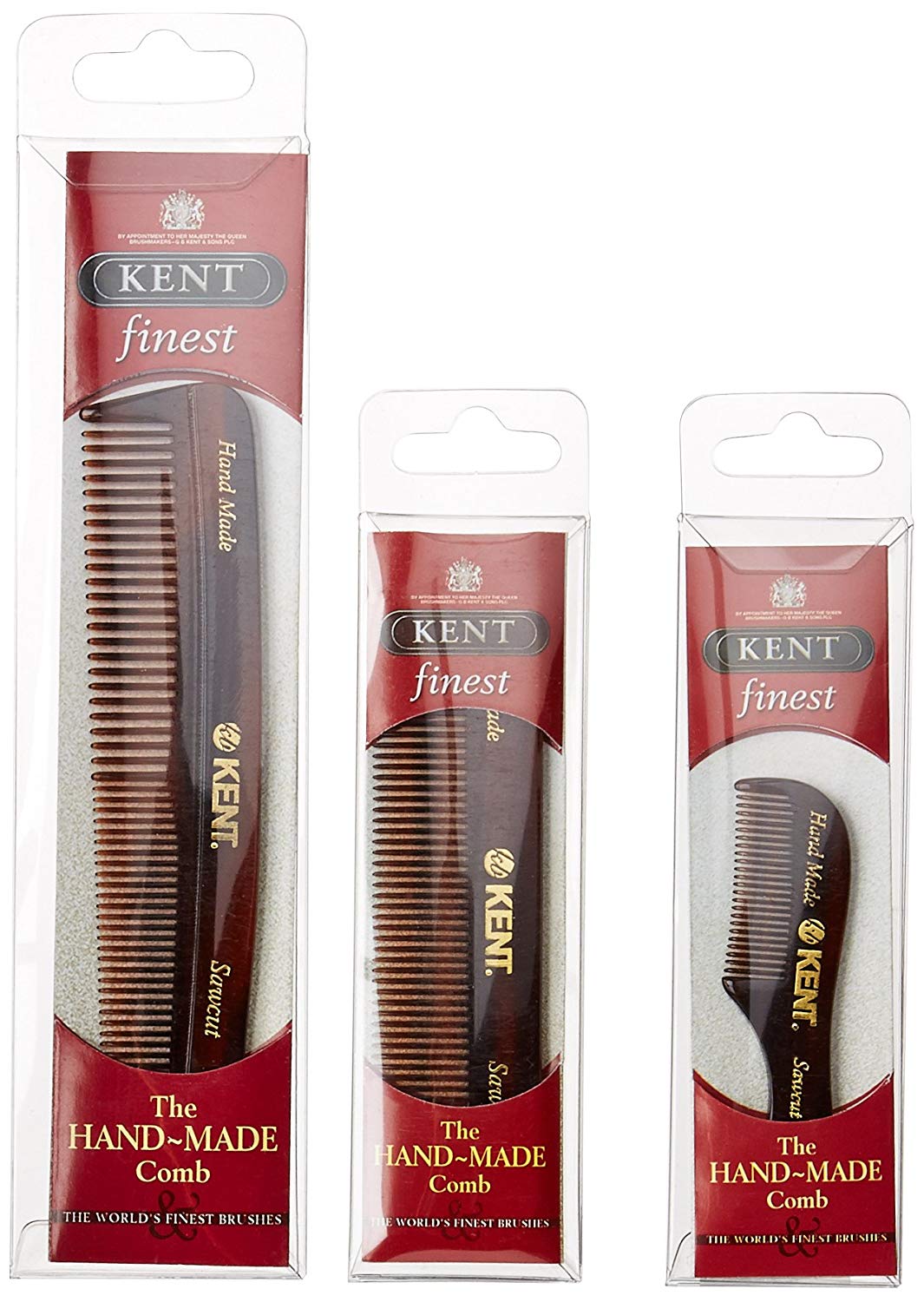 Kent Men's Handmade Comb, Set of 3