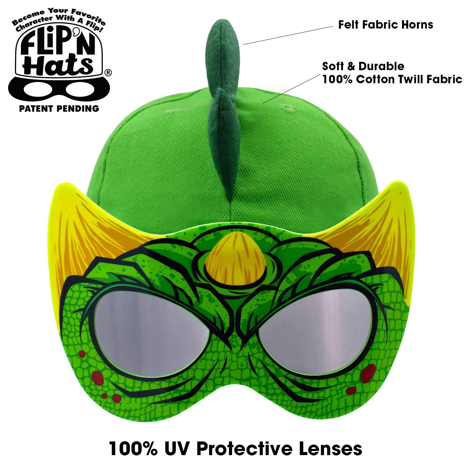 Kids Dinosaur Cap With Flip Down Sunglasses