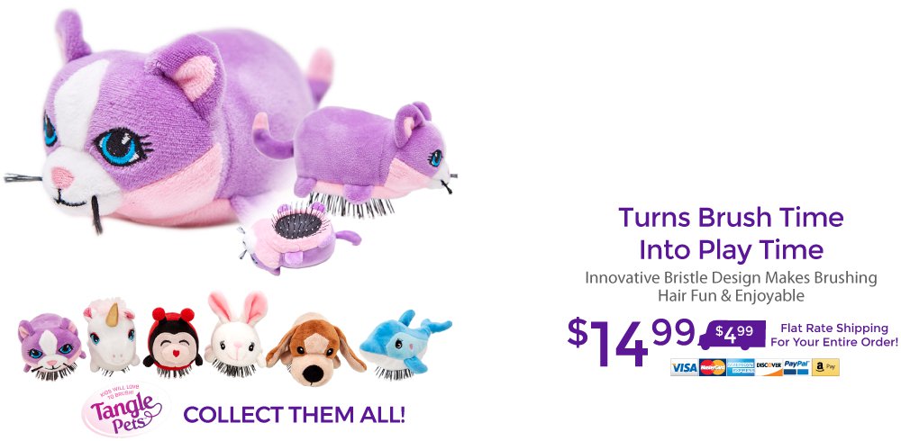 Kids' Hair Brush With Detachable Plush Toy