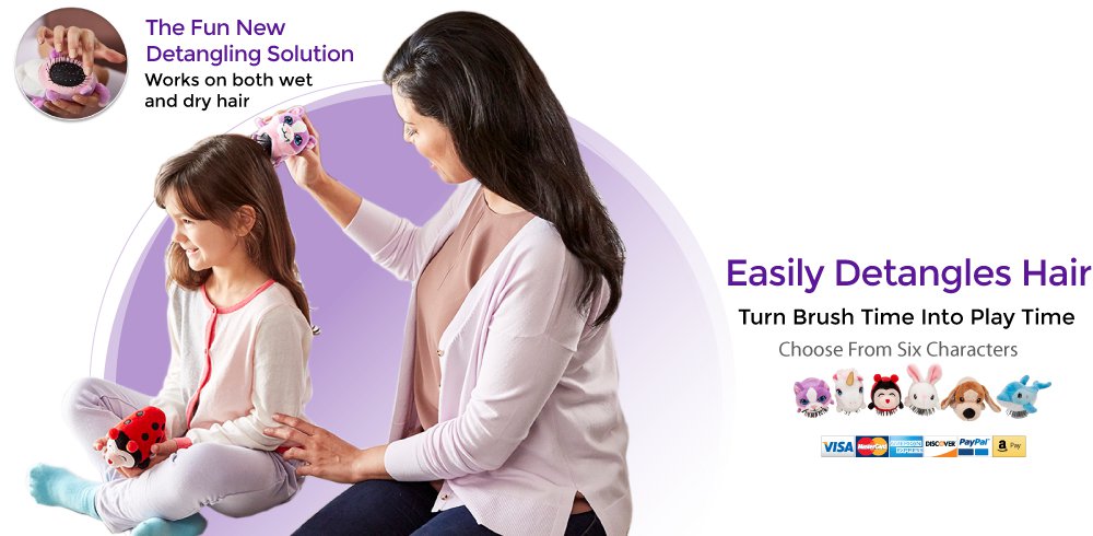 Kids' Hair Brush With Detachable Plush Toy