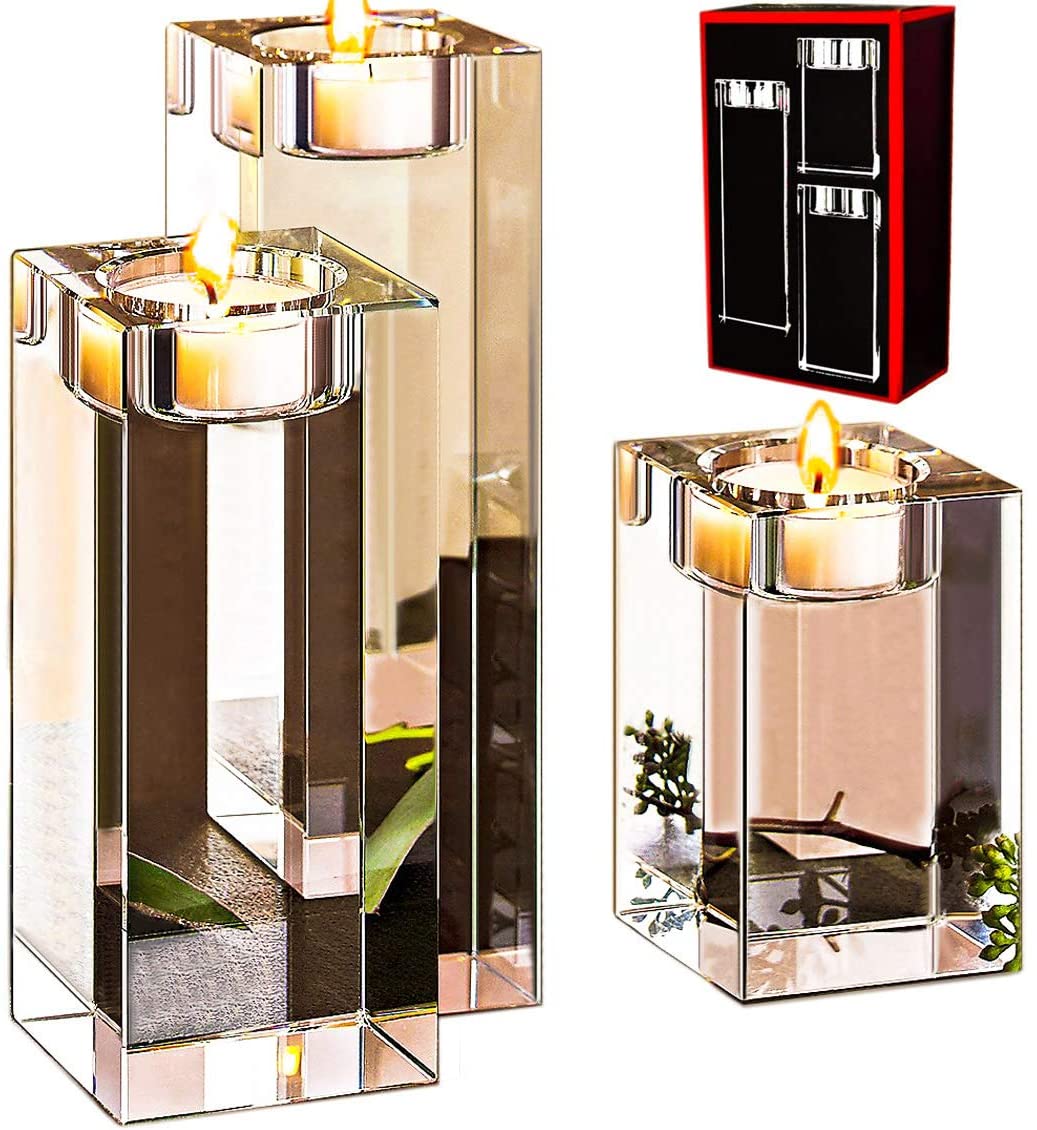 Large Crystal Candle Holders