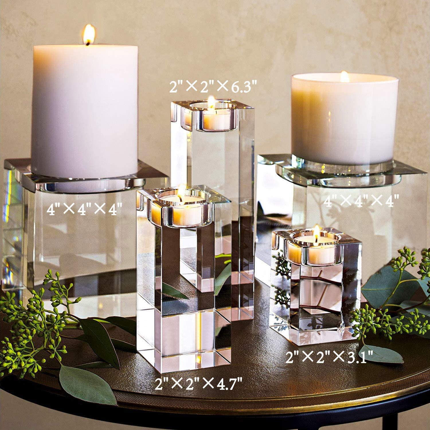 Large Crystal Candle Holders