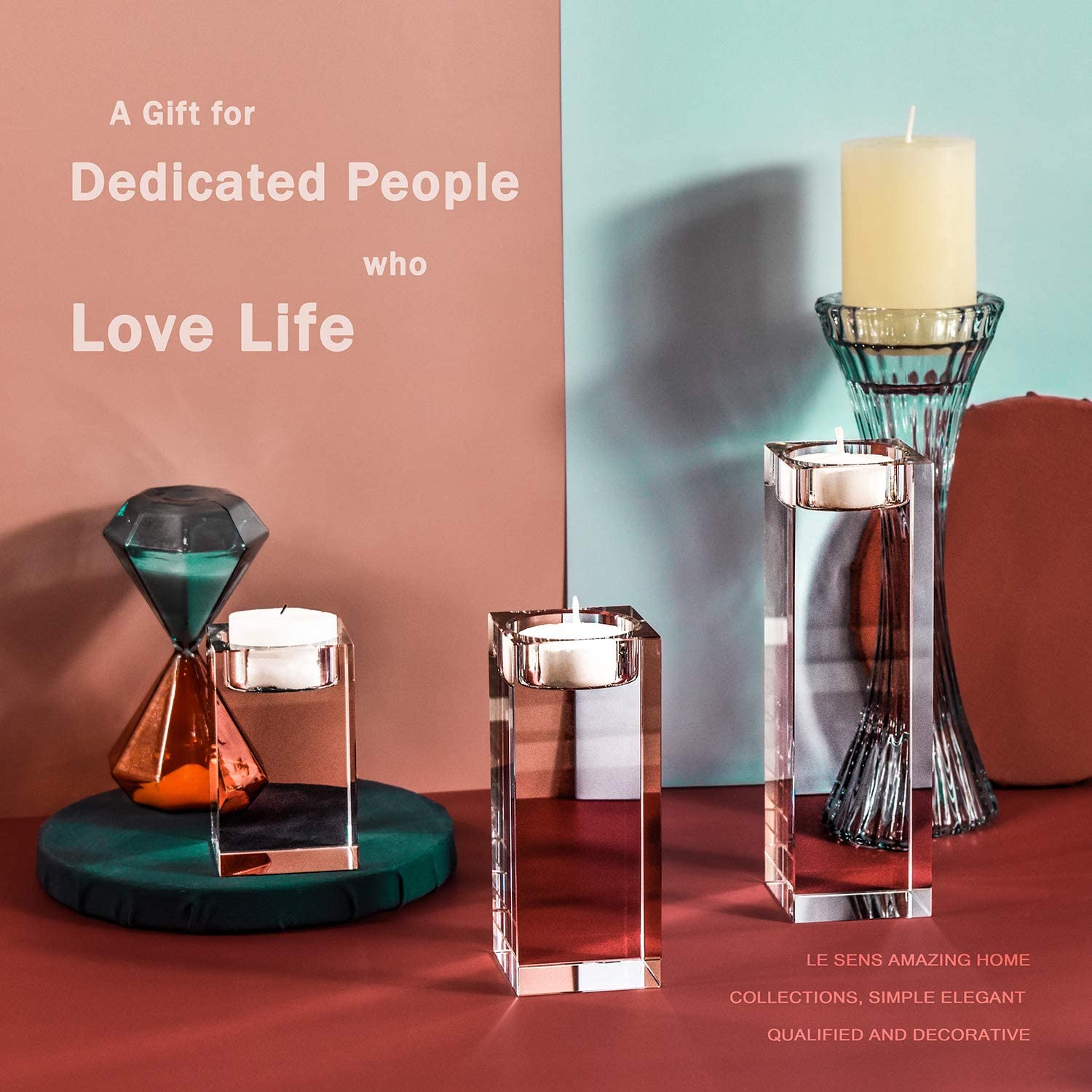 Large Crystal Candle Holders