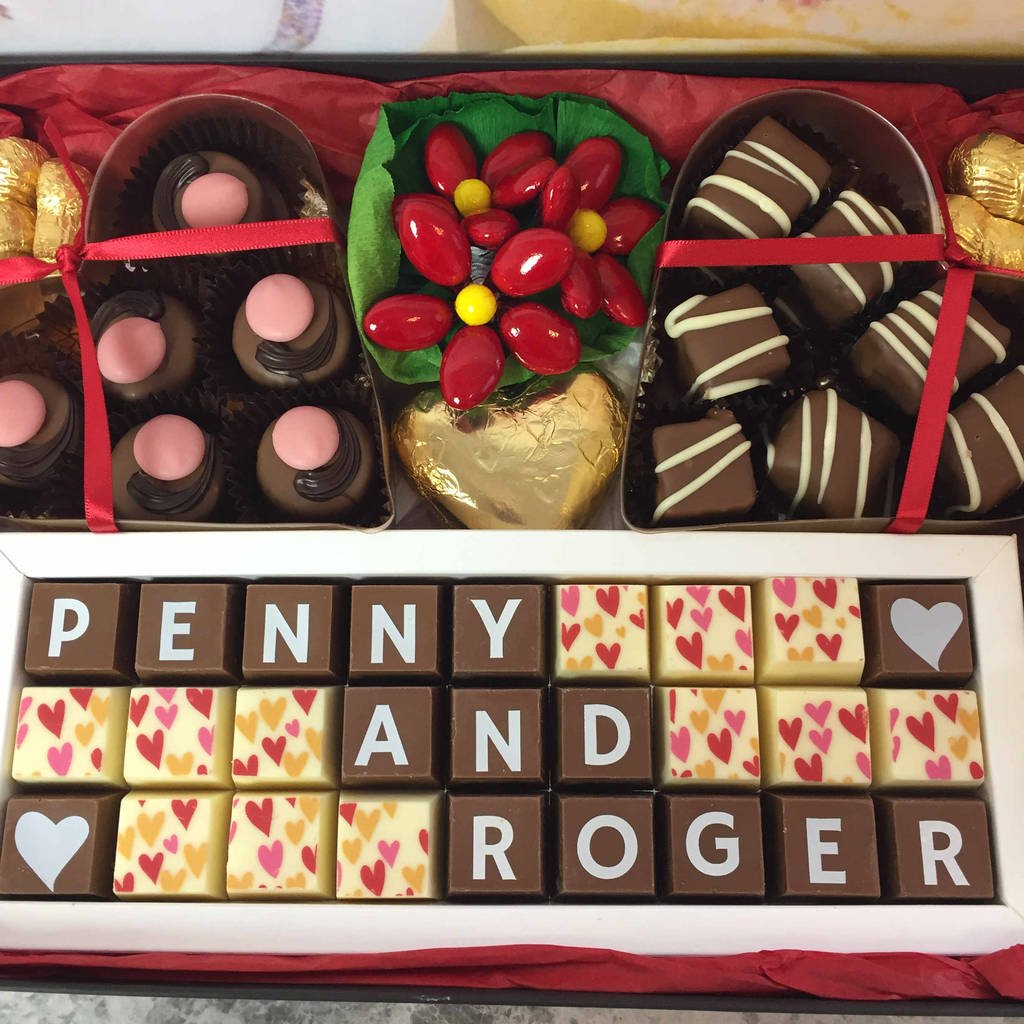 Large Personalised Chocolate Ruby Wedding Gift Box