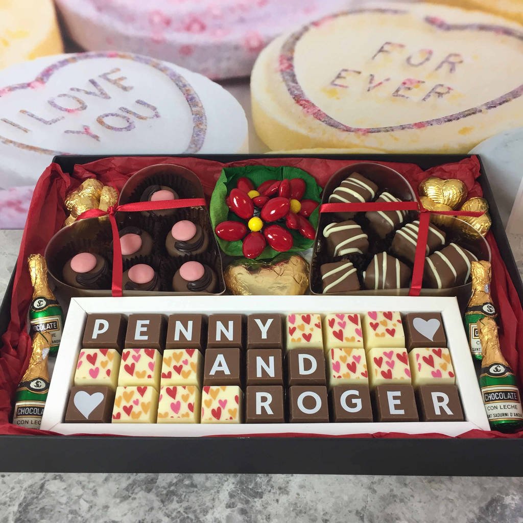 Large Personalised Chocolate Ruby Wedding Gift Box