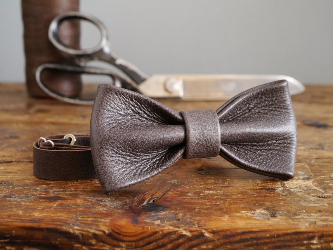 Leather Bow Tie