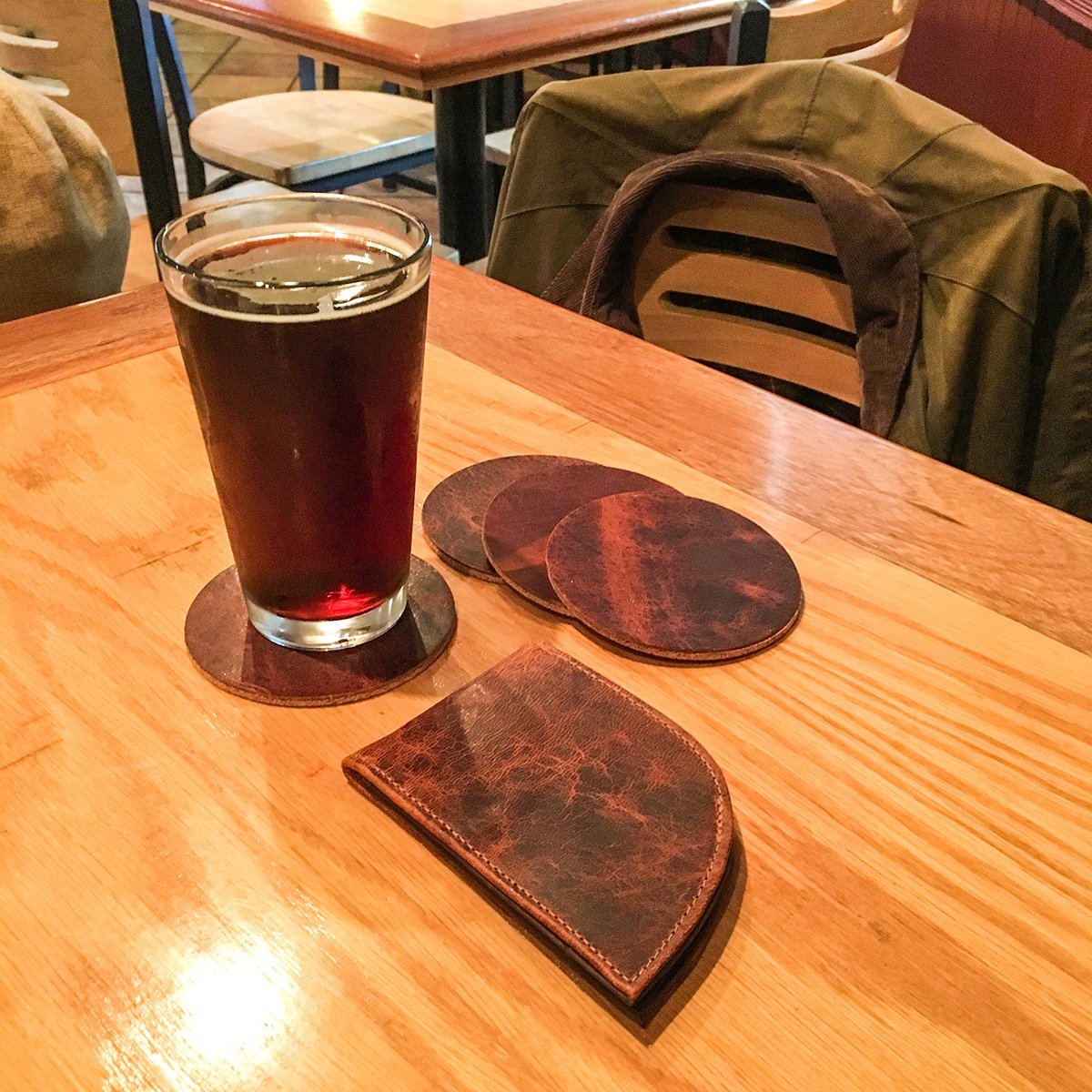 Leather Coaster Set