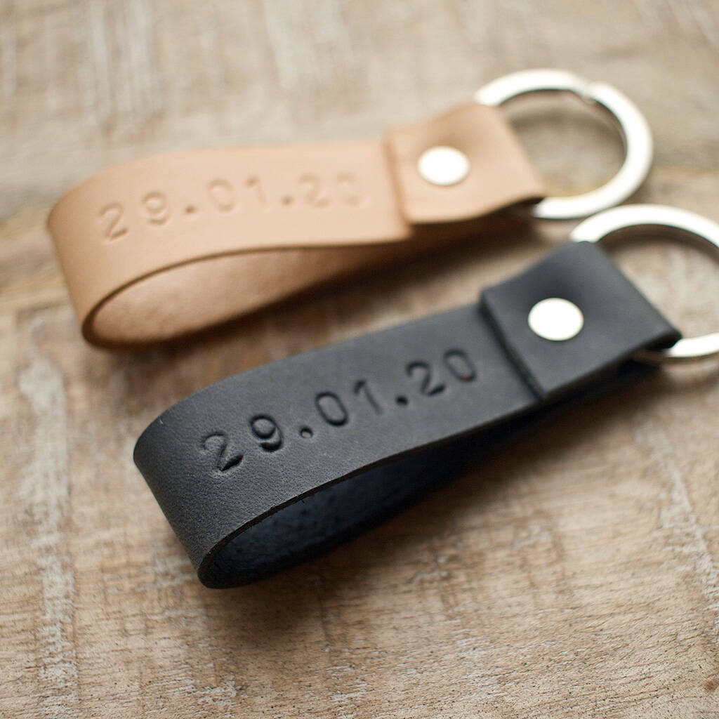 Leather Couples Keyrings Set With Heart