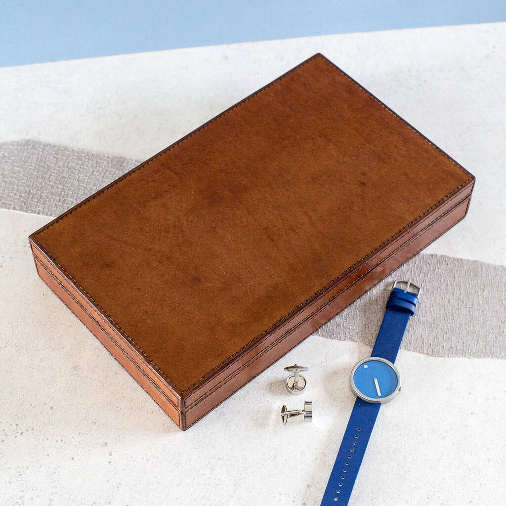 Leather Cufflinks Box