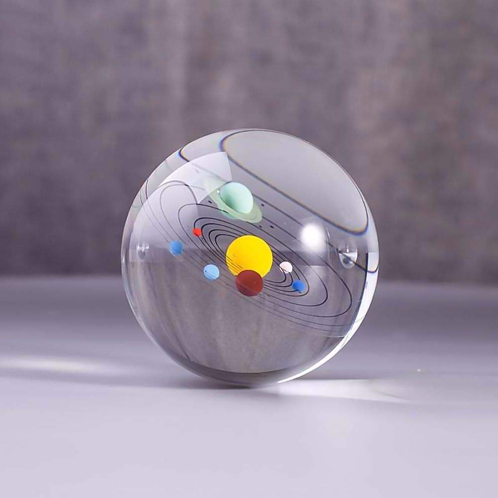 LED Crystal Ball with Solar System Inside