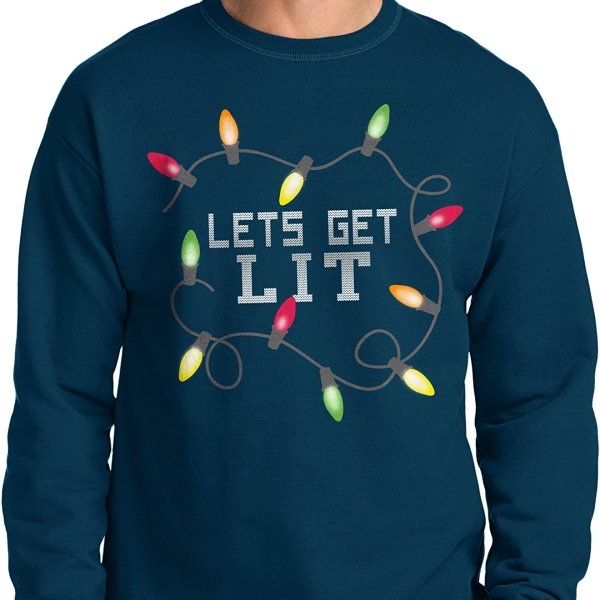 Let's Get Lit Men's Christmas Sweater