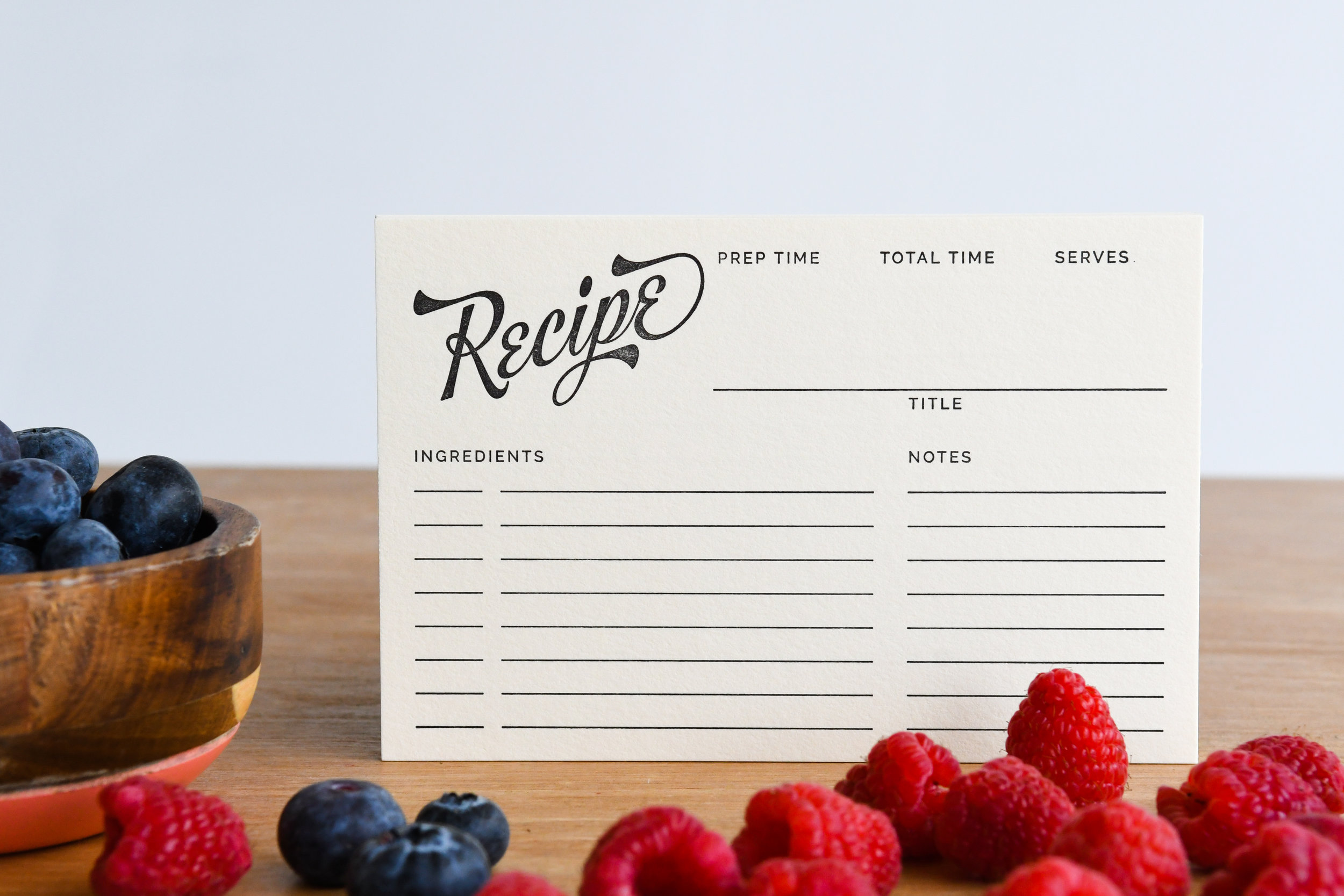 Letterpress Recipe Cards