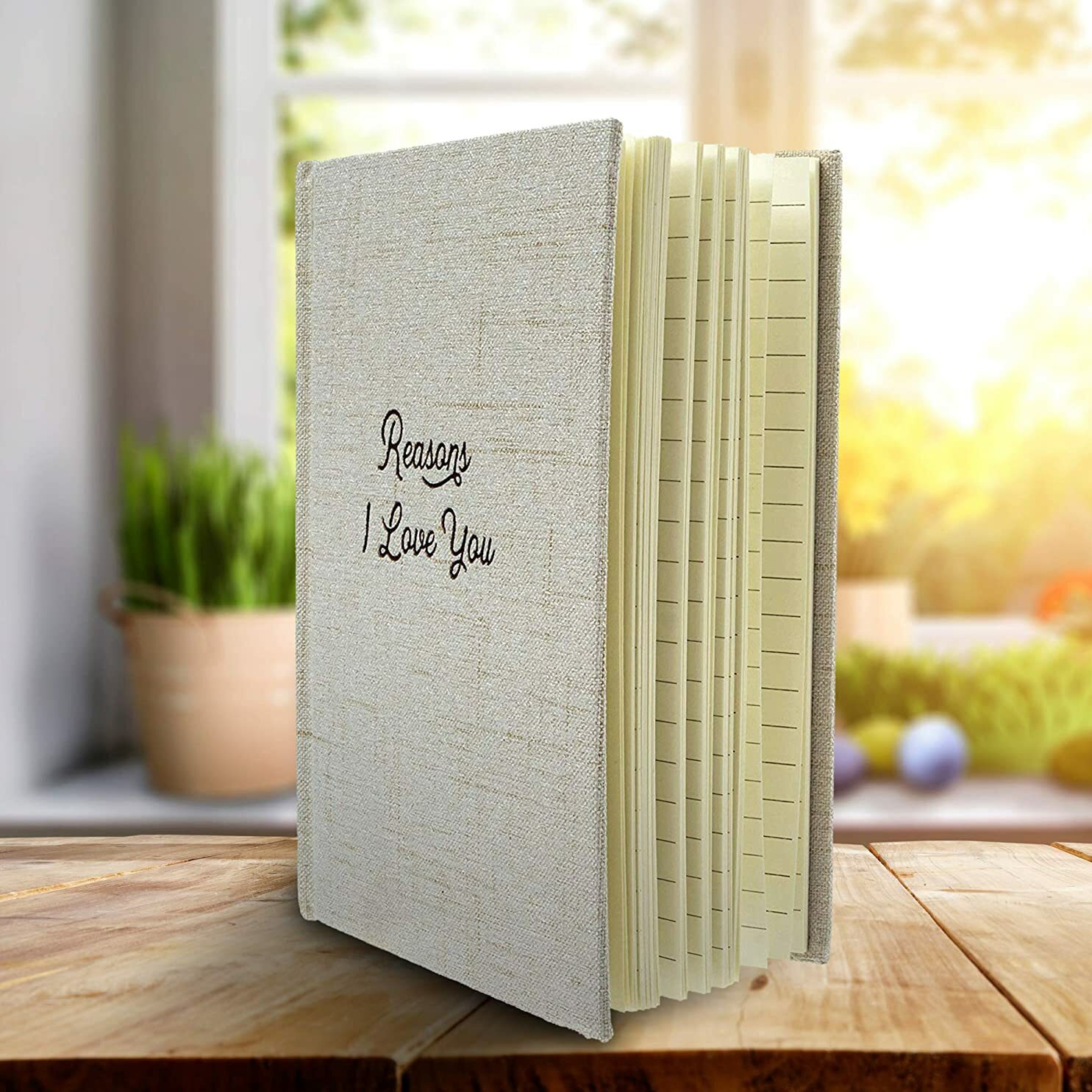 Linen Reasons I Love You Notebook