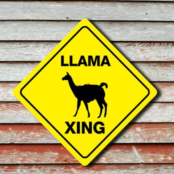 Llama Xing Сaution Crossing Sign