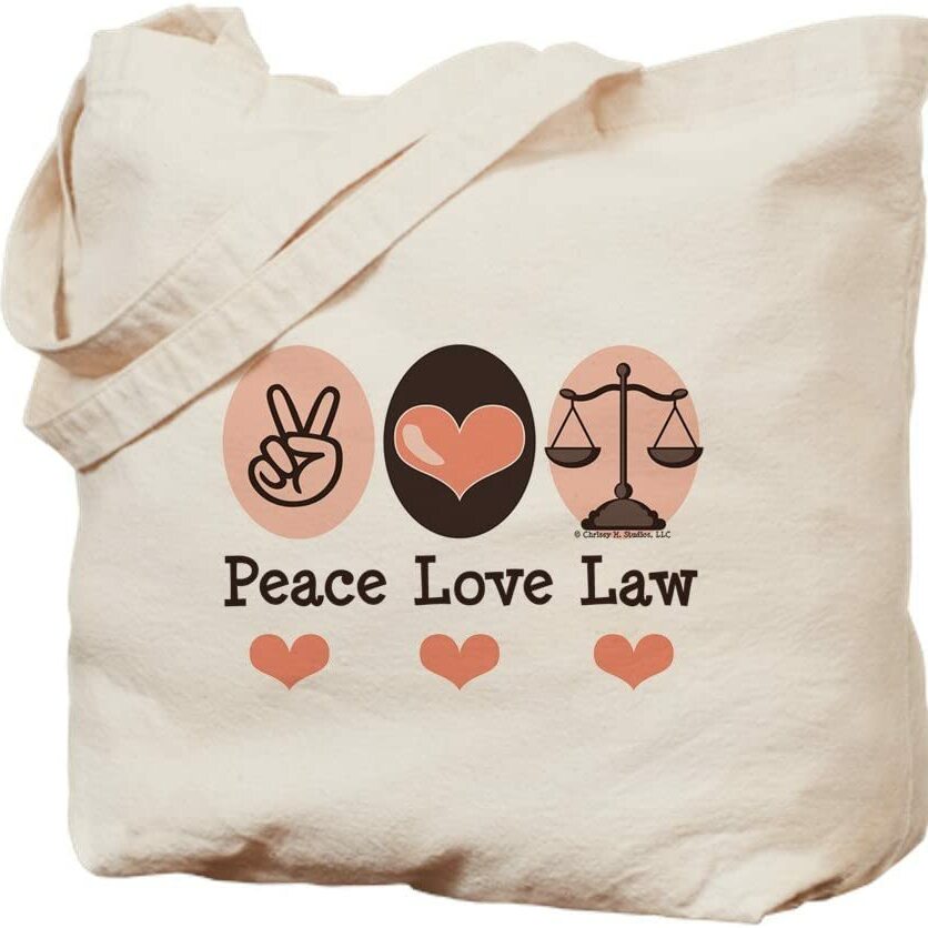 Love Law Canvas Tote Bag