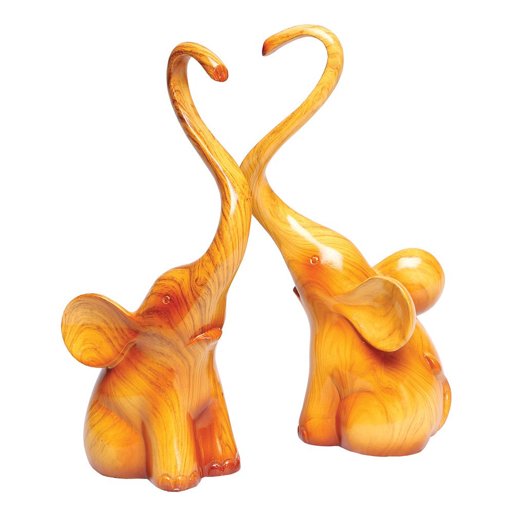  Loving Elephants with Heart Sculpture