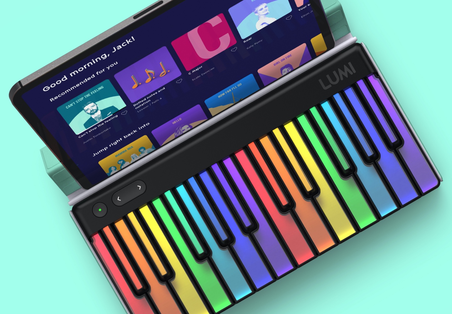 Lumi Portable Beginner’s Keyboard Guides You as You Play