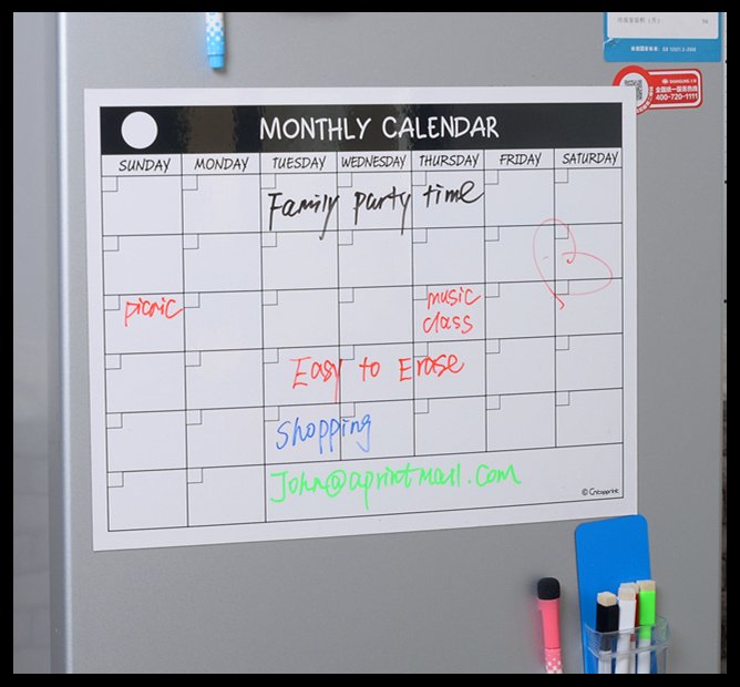 Magnetic Dry Erase Planner for Fridge