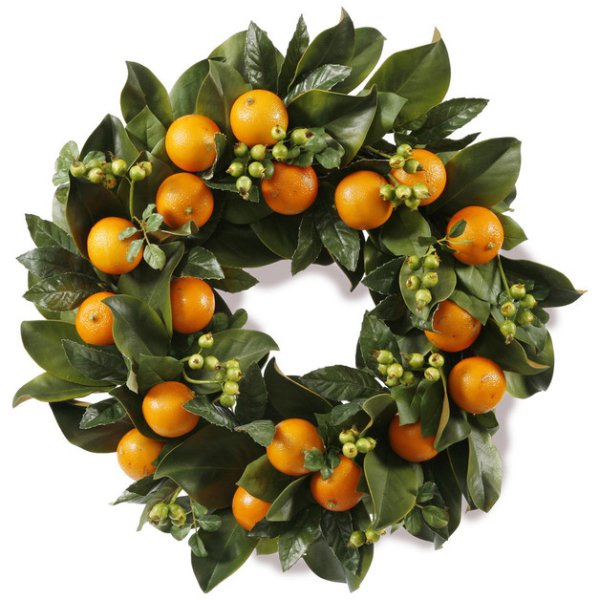 Magnolia Leaf & Oranges Wreath 