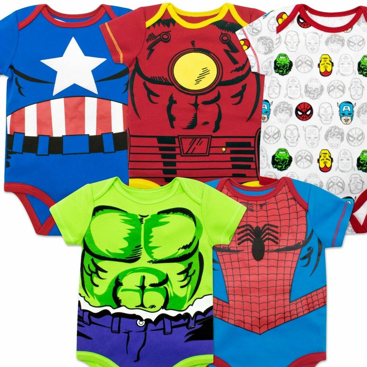 Marvel Baby Boys' 5 Pack Bodysuits