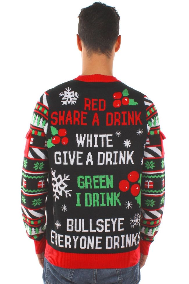 Men's Drinking Game Ugly Christmas Sweater