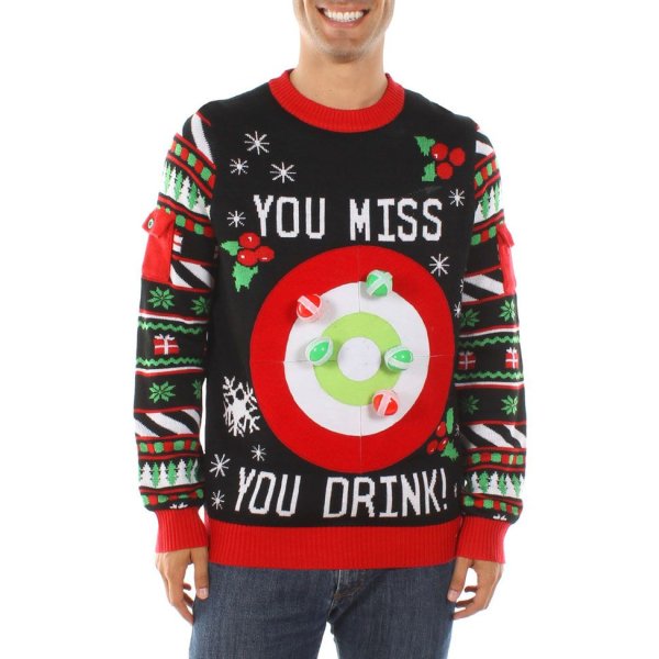 Men's Drinking Game Ugly Christmas Sweater