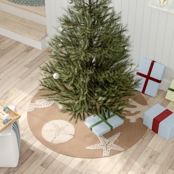 Merry Christmas Coastal Tree Skirt