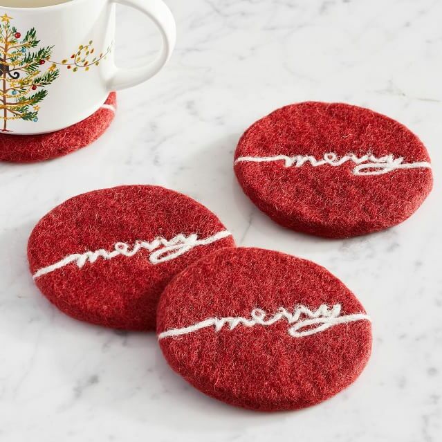 Merry Wool Felt Coasters