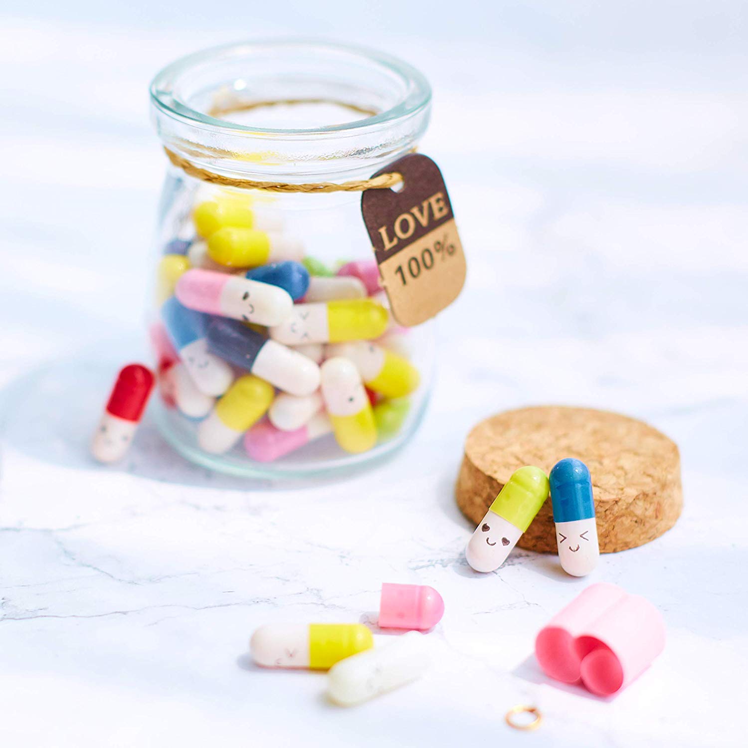 Message In a Bottle Colorful Pills