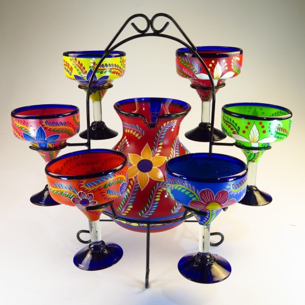 Mexican Margarita Glasses & Pitcher Set