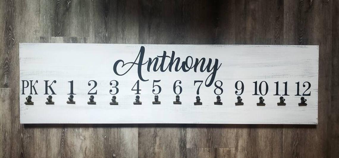 Milestone School Year Pictures Display