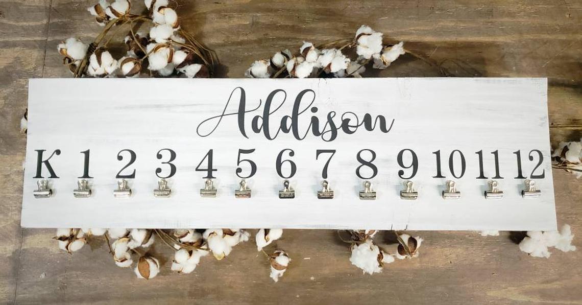 Milestone School Year Pictures Display