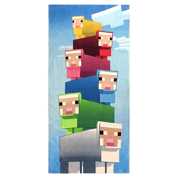 Minecraft Rainbow of Sheep Towel