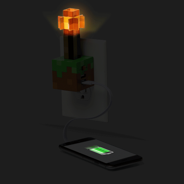 Minecraft Redstone Torch USB Wall Charger