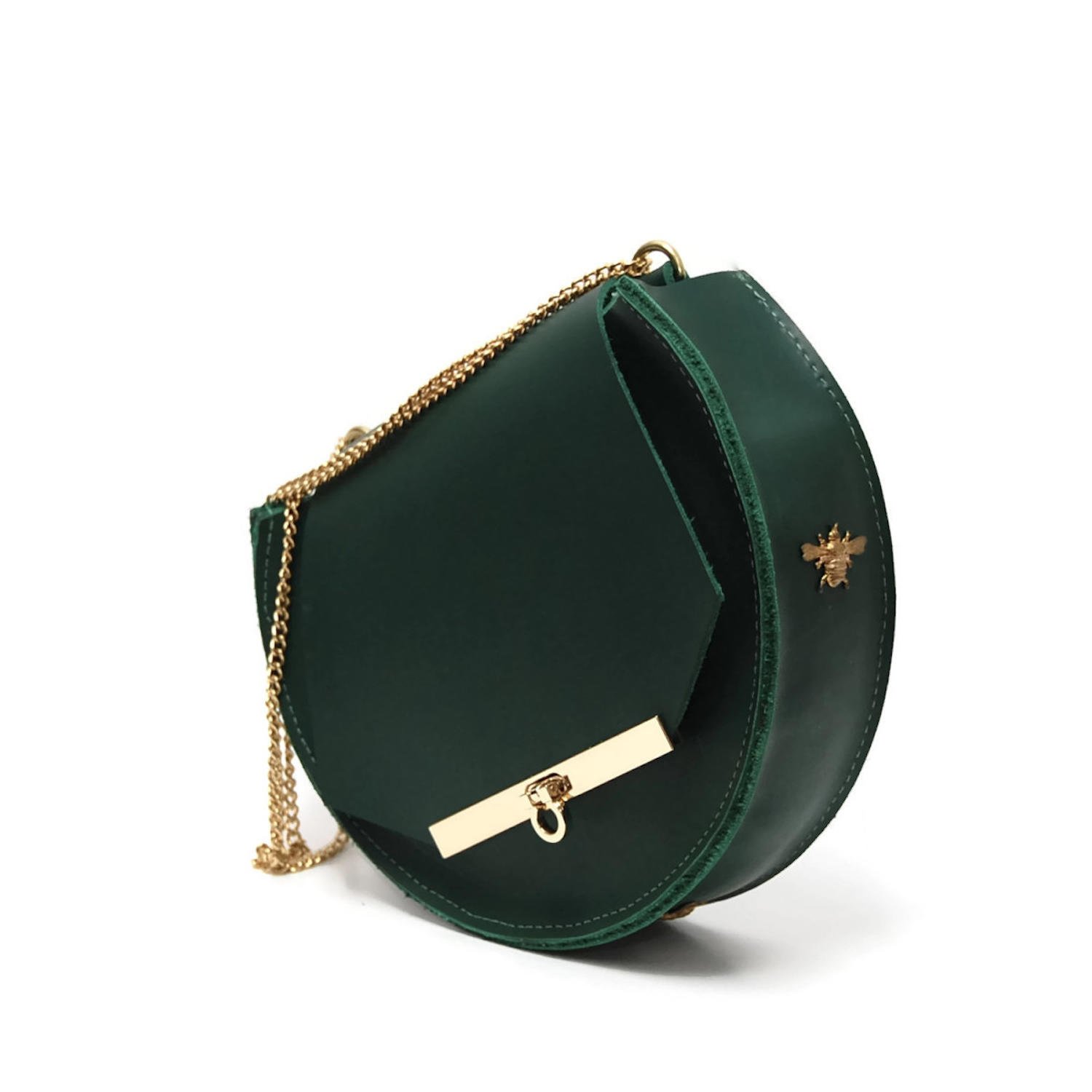 Mini Chain Bag in Emerald Green