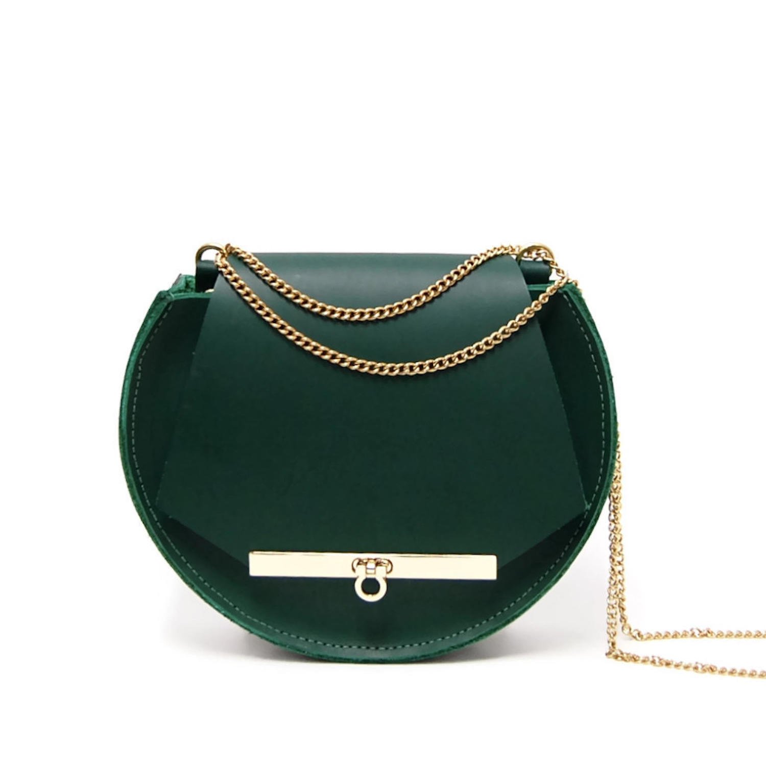 Mini Chain Bag in Emerald Green