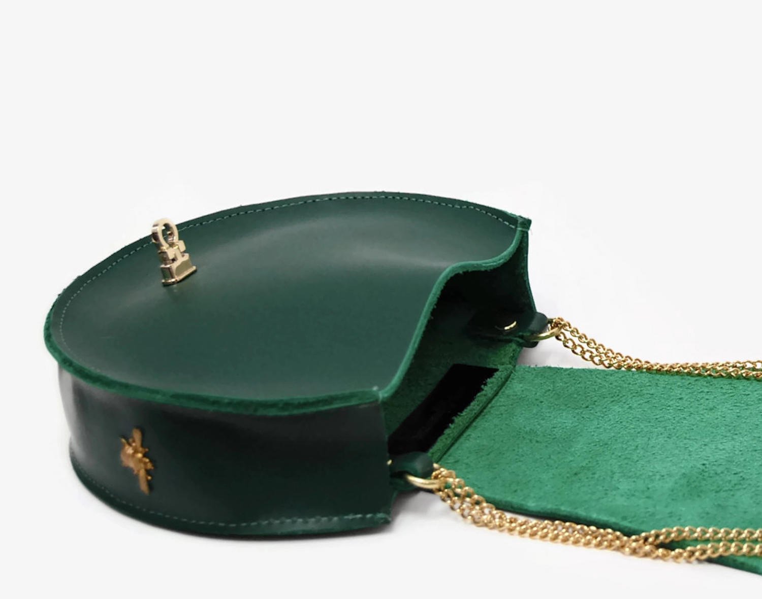 Mini Chain Bag in Emerald Green