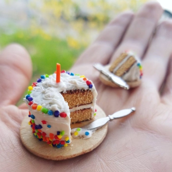 Miniature Polymer Birthday Cake