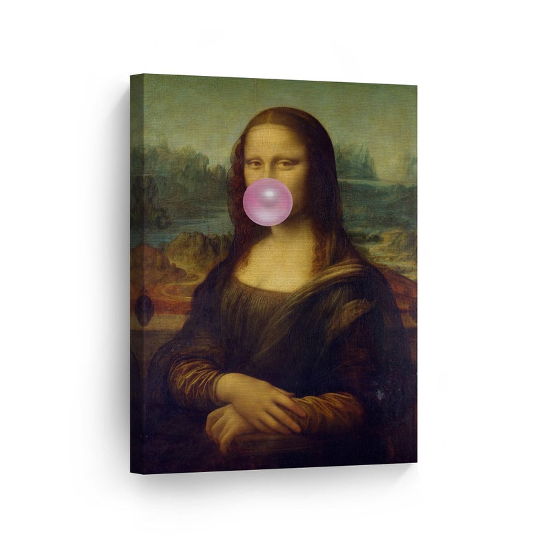 Mona Lisa Bubble Gum Art Canvas Print