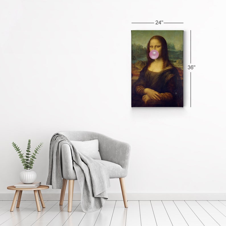 Mona Lisa Bubble Gum Art Canvas Print