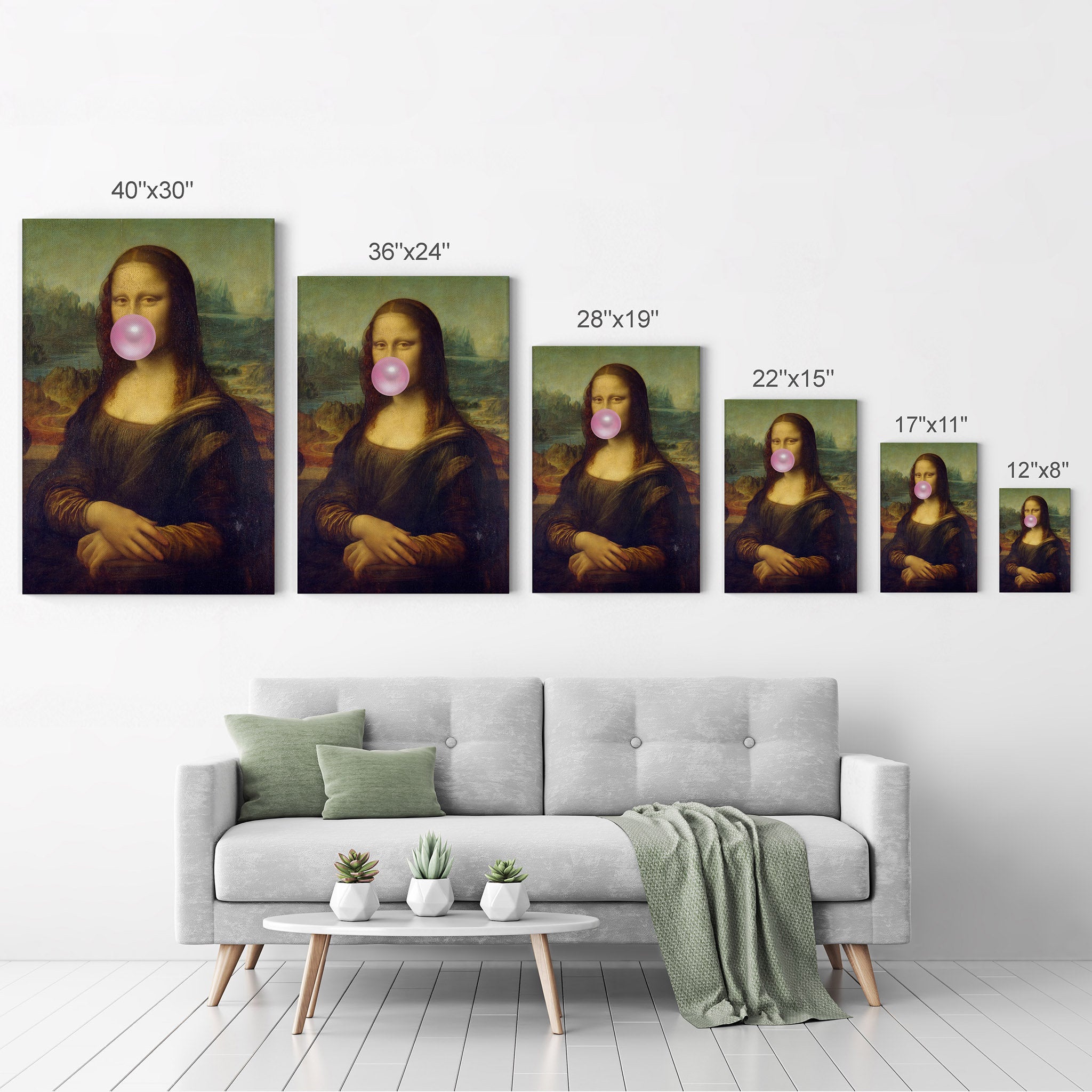 Mona Lisa Bubble Gum Art Canvas Print