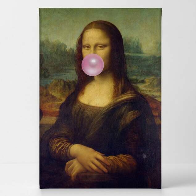 Mona Lisa Bubble Gum Art Canvas Print