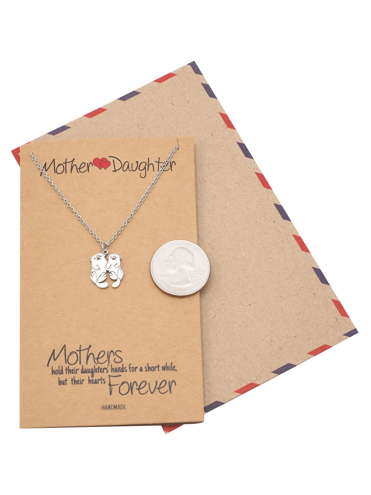 Mother and Daughter Otter Necklace